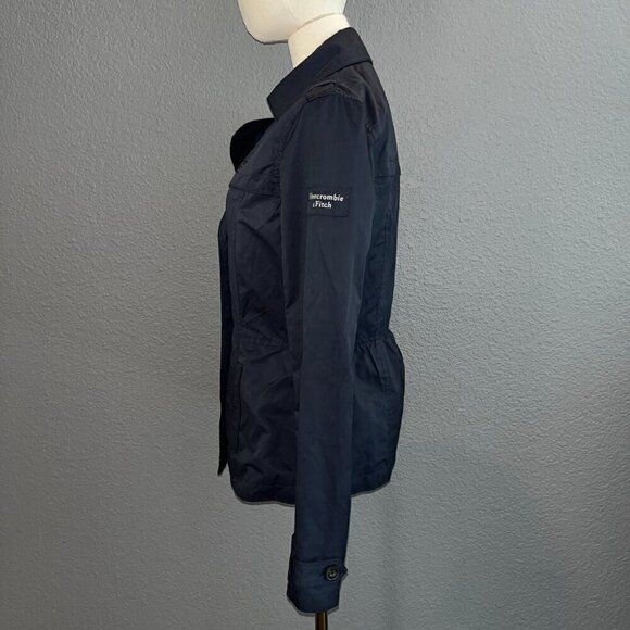ABERCROMBIE & FITCH Navy Double Breasted Pea Coat Jacket with Shoulder Patch - M - Picture 5 of 14